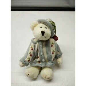 Artisan Flair jointed teddy With Pale blue and Pale Pink sweater and hat .